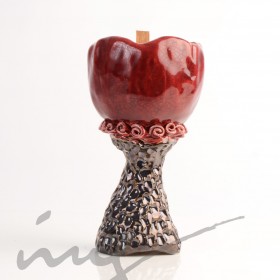 Aromatinė sojų vaško žvakė - "Rožė raudono vyno taurėje" 