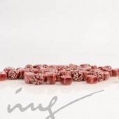 Rankų darbo keramikiniai karoliukai - bordo, (raudono vyno), 1,2mm skylute