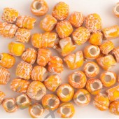 Rankų darbo keramikiniai karoliukai - oranžinė, 5 mm skylute Rankų darbo keramikiniai karoliukai - oranžinė, 5 mm skylute
